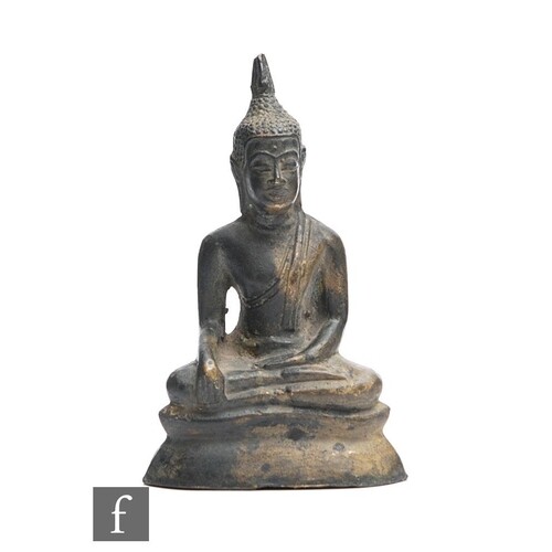 An 19th Century Sino-Tibetan bronze figure of shakyamuni bud...