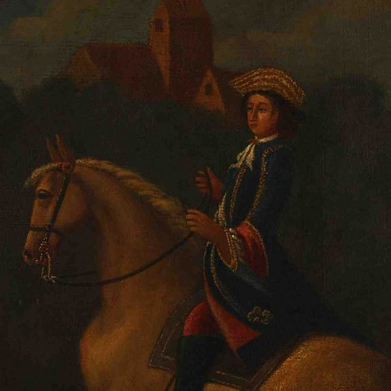 An Antique Continental School Equestrian Portrait