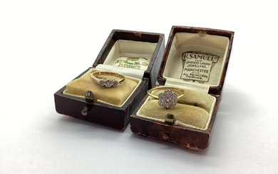An Antique Dainty Diamond Set Flowerhead Cluster Ring, illus...