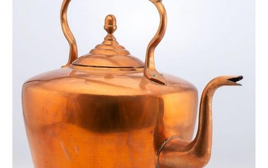 An Unusually Large English Copper Tea Kettle