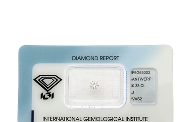 An unmounted brilliant-cut diamond weighing 0.33 ct. Colour: Crystal (J) Clarity: VVS2.