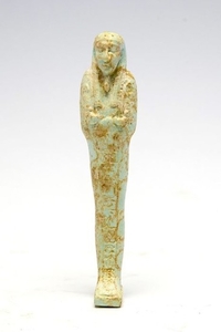 Ancient Egyptian Faience Shabti- 12.8×3×12.8 cm - (1)