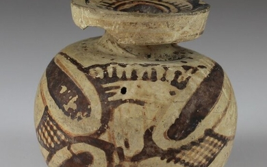 Ancient Greek Pottery Aryballos with quatrefoil motif - (1)
