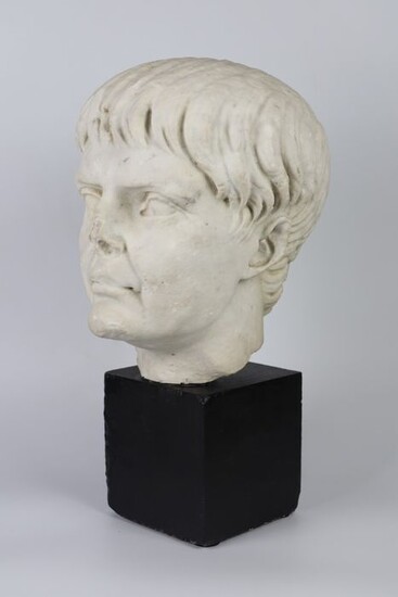 Ancient Roman Marble Male Head - 32.5×24×28.5 cm