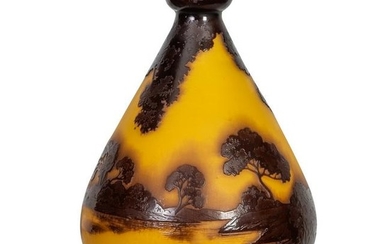 André Delatte Cameo Glass Vase