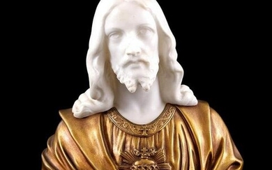 Anonymous, marble bust of Christ Sacred Heart