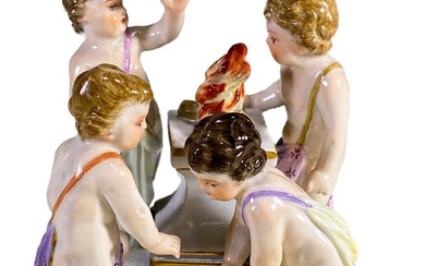 Antique German Meissen Porcelain Group Statue