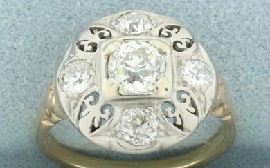 Antique Old European Cut Diamond Victorian Ring in 14k Yellow Gold