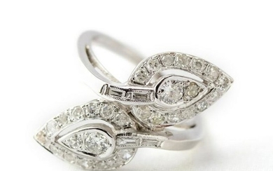 Art Deco 14k White Gold & 1 CTTW Diamond Ring s5