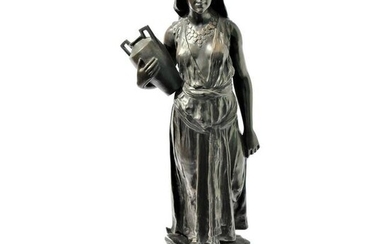 Art Deco Bronze, Egyptian Girl with Water Jug, Large in