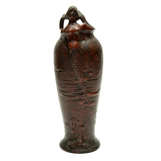 Art Nouveau Coleorton Ware Terracotta Vase.