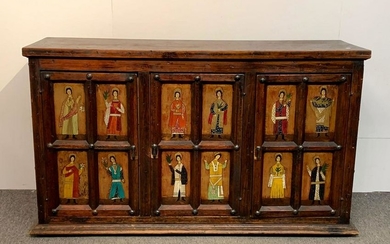Artes De Mexico Cabinet With Painted Panels