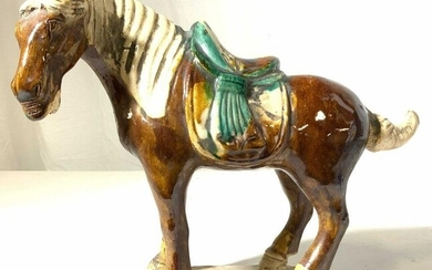 Asian Ceramic Glazed Horse Figural