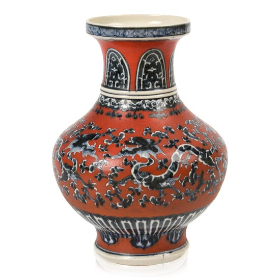 Asian Porcelain Dragon Vase