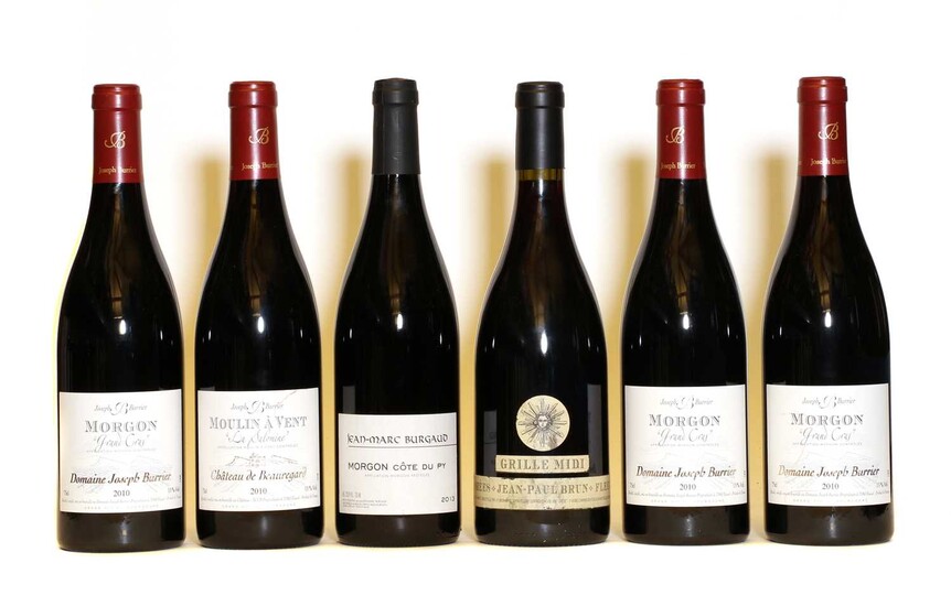 Assorted Beaujolais: Morgon, Grand Cras, Joseph Burrier, 2010, two bottles and four various others