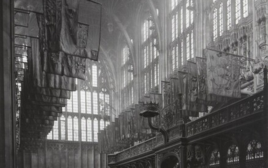 Attributed to Frederick Henry Evans, British 1853-1945- The Lady Chapel, Westminster Abbey; gelatin silver print, 35x27.5cm Provenance: Property of Future PLC, removed from the offices of Country Life magazine.