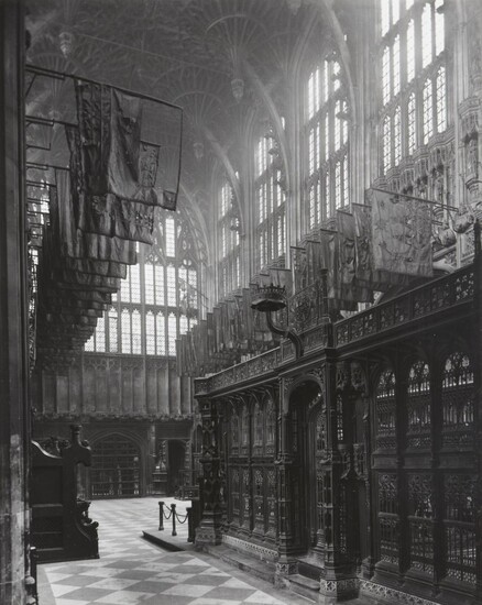Attributed to Frederick Henry Evans, British 1853-1945- The Lady Chapel, Westminster Abbey; gelatin silver print, 35x27.5cm Provenance: Property of Future PLC, removed from the offices of Country Life magazine.