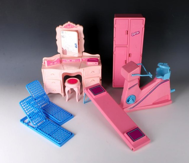 BARBIE FITNESS CENTER, VANITY & LOUNGE CHAIRS