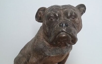 Bergman Foundry - Sculpture, Large Bronze Bulldog - Bronze (cold painted) - Early 20th century