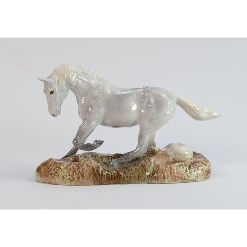 Beswick Camargue grey horse on ceramic base: stamped 2005 to...