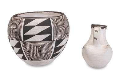 Black-on-White Pottery,Lucy Lewis