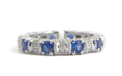 Blue Sapphire Diamond Eternity Ring