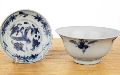 Blue and white porcelain provincial bowl Chinese 14.5cm diameter x...