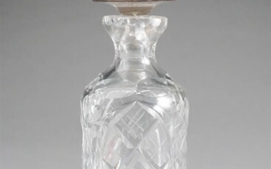 Boardman Sterling Silver and Crystal Cut Glass Decanter with Stopper