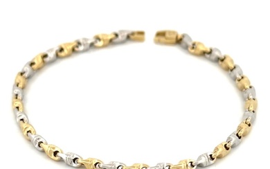 Bracciale oro bicolore - 5.1 gr - 21 cm - 18 Kt - Bracelet - 18 kt. White gold, Yellow gold