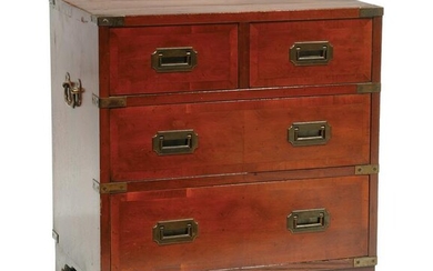 Brass Bound Mahogany Campaign Chest