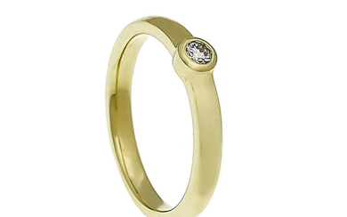 Brilliant ring GG 585/000 with a brilliant 0.10...