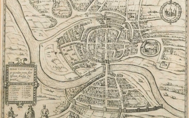 Bristol. BRAUN and HOGENBERG.Brightstowe, circa 1588, uncoloured engraved double page town plan