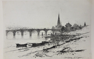 CAMERON David Young (1865-1945) « Perth bridge ».1889. ensemble de 19 planches. Eau forte. Titrées...