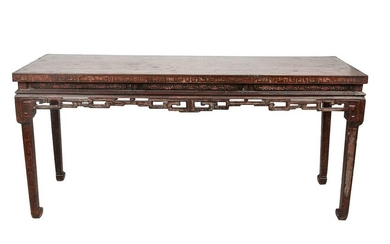 CHINESE LACQUERED & CARVED ALTAR TABLE