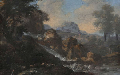 CONTINENTAL SCHOOL (LATE 18TH CENTURY) Landscape with Waterfall...