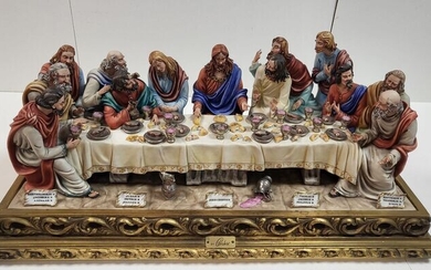 Capodimonte - Cortese - Sculpture - The Last Supper - 63 cm - Ceramic