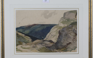 Charles Knight - 'South Downs', mid-20th century watercolour, signed in ink recto, titled