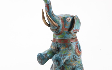 Chinese Cloisonné Figural Elephant Ginger Jar