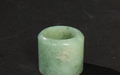 Chinese Green Jadeite Archer's Ring, 19th Century