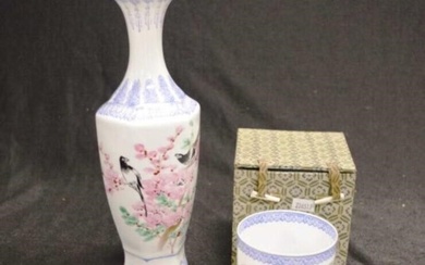 Chinese eggshell china painted table vase