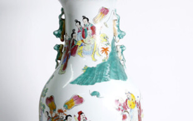 Chinese, enameled vase, depicting the 8 immortals
