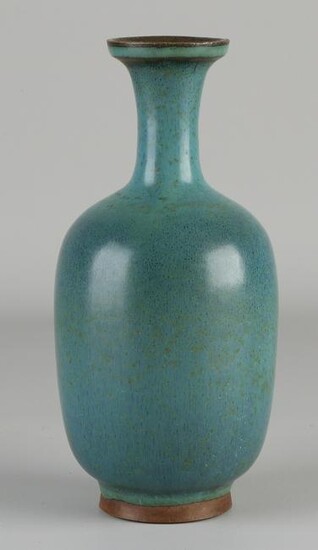 Chinese porcelain celadon vase with blue-green