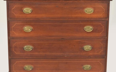 Chippendale cherry four drawer chest. Upper Connecticut