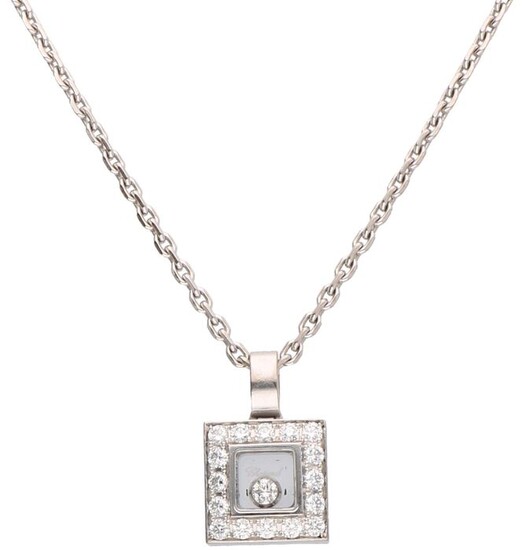 Chopard - 18 kt. White gold - Necklace with pendant - 0.18 ct Diamond