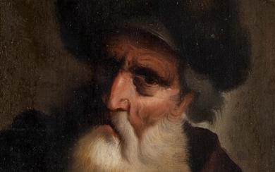 Christian Wilhelm Ernst Dietrich (1712-1774), portrait of a bearded man, oil on panel, 19,5 x...