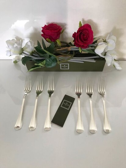 Christofle modèle Luc LANEL - Forks for dinner (6) - Silver plated