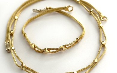 Collana e bracciale oro 18 Kt - 18.1 gr - 2 piece jewellery set - 18 kt. Yellow gold