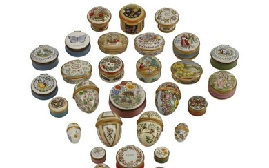 Collection of Enameled Boxes.