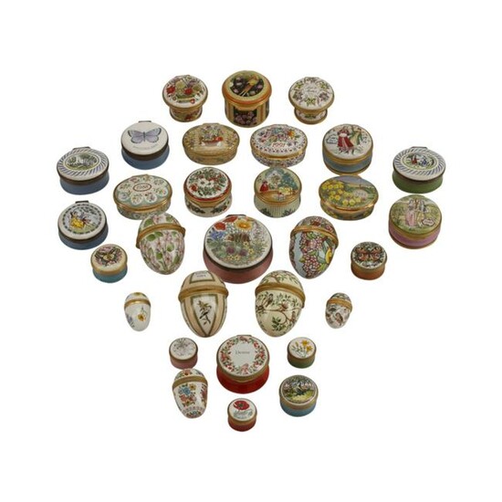 Collection of Enameled Boxes.