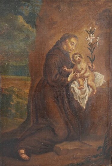 Continental school (18th century) - Saint Anthony of Padua with Christ child.